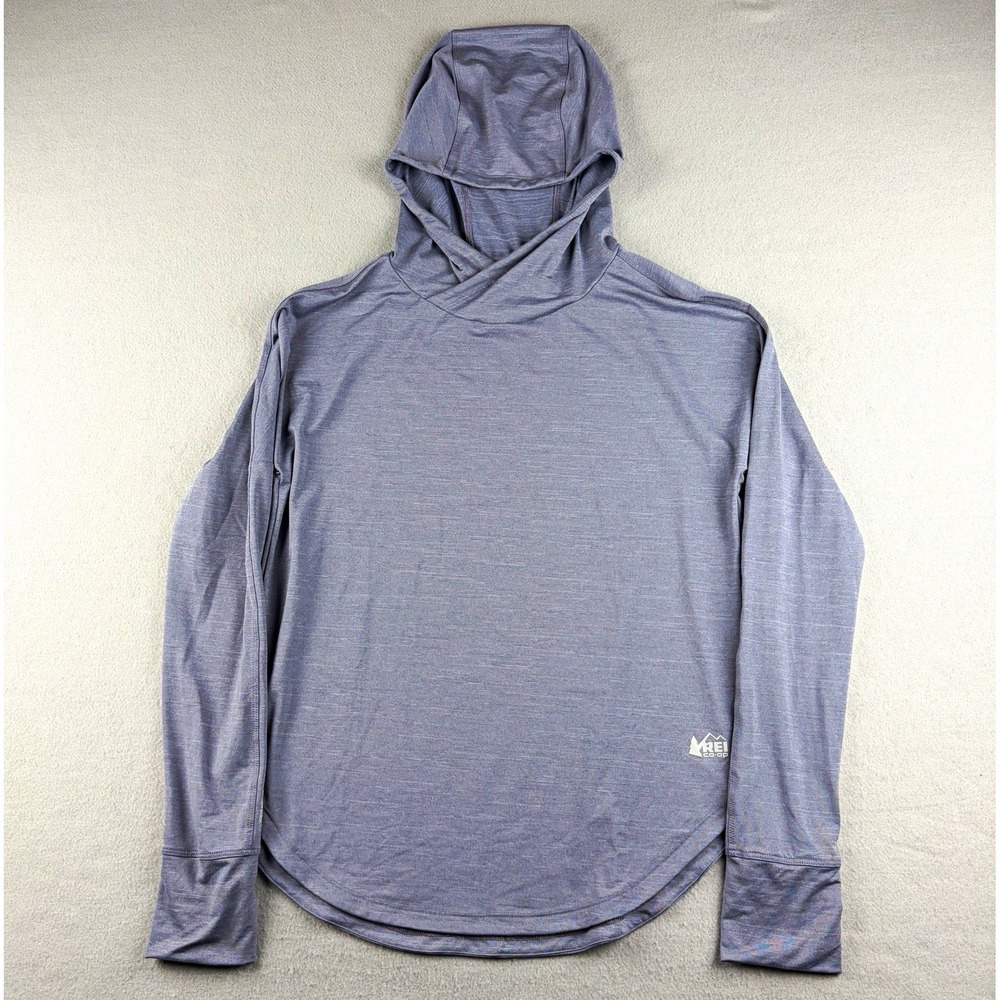 REI Co-op Sahara Shade Hoodie UPF 50+ Gray Women's Medium Thumbhole Pullover